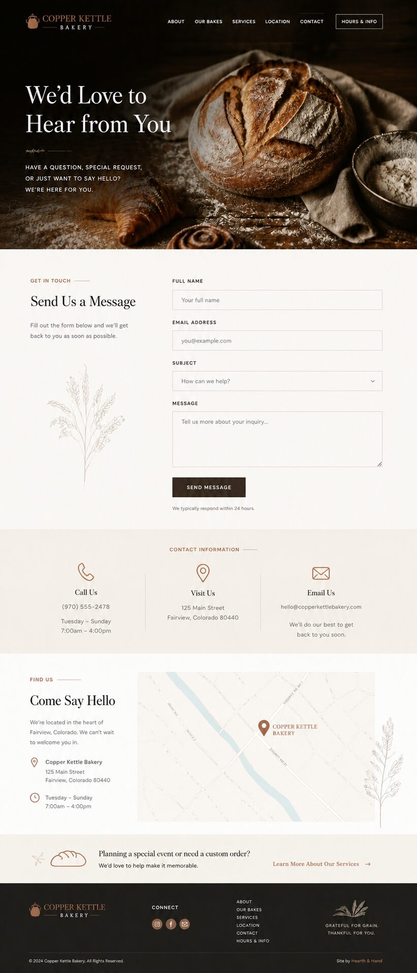 Contact design mockup